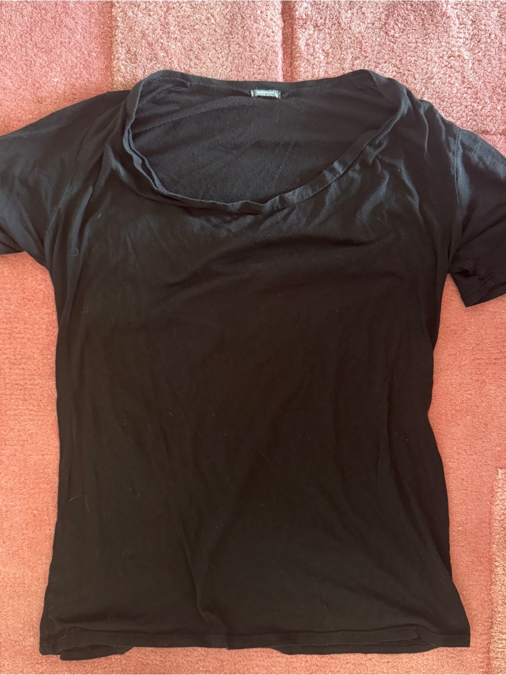 Monrow Black Scoop Neck Short Sleeve Tee